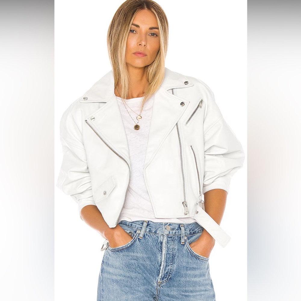 NWT Lamarque white motorbike jacket